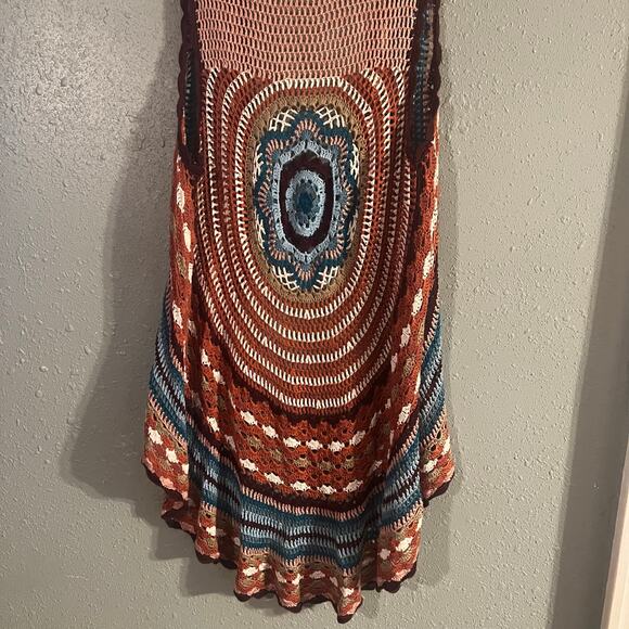 Almost Famous Retro Shawl Wrap Womens 1X Hippie Earth Jewel Tones Flowy Feminine - Picture 6 of 10